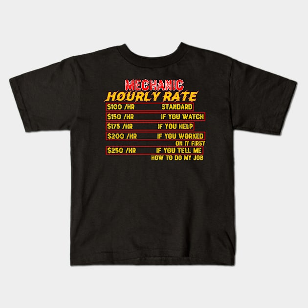 Mechanic Hourly Rate Kids T-Shirt by Yyoussef101